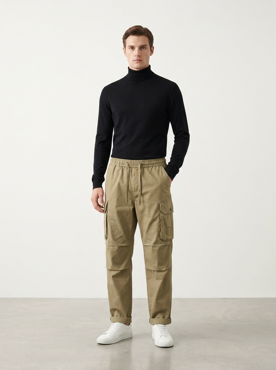 Functional Multi-Pocket Retro Style Men's Cargo Pants for Spring and Summer Casual Wear