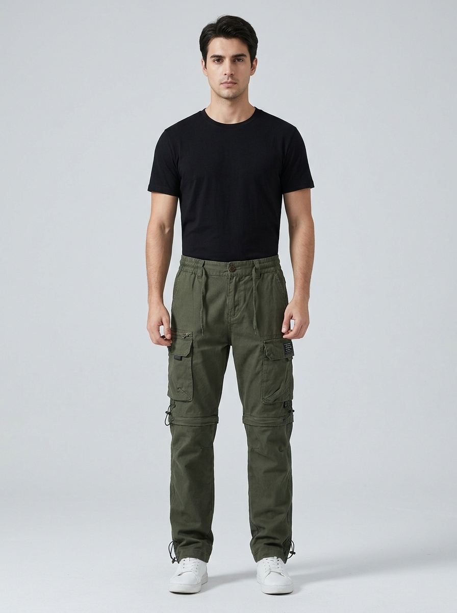 Straight Leg Loose Fit High Street Outdoor Men's Cargo Pants for Casual Wear
