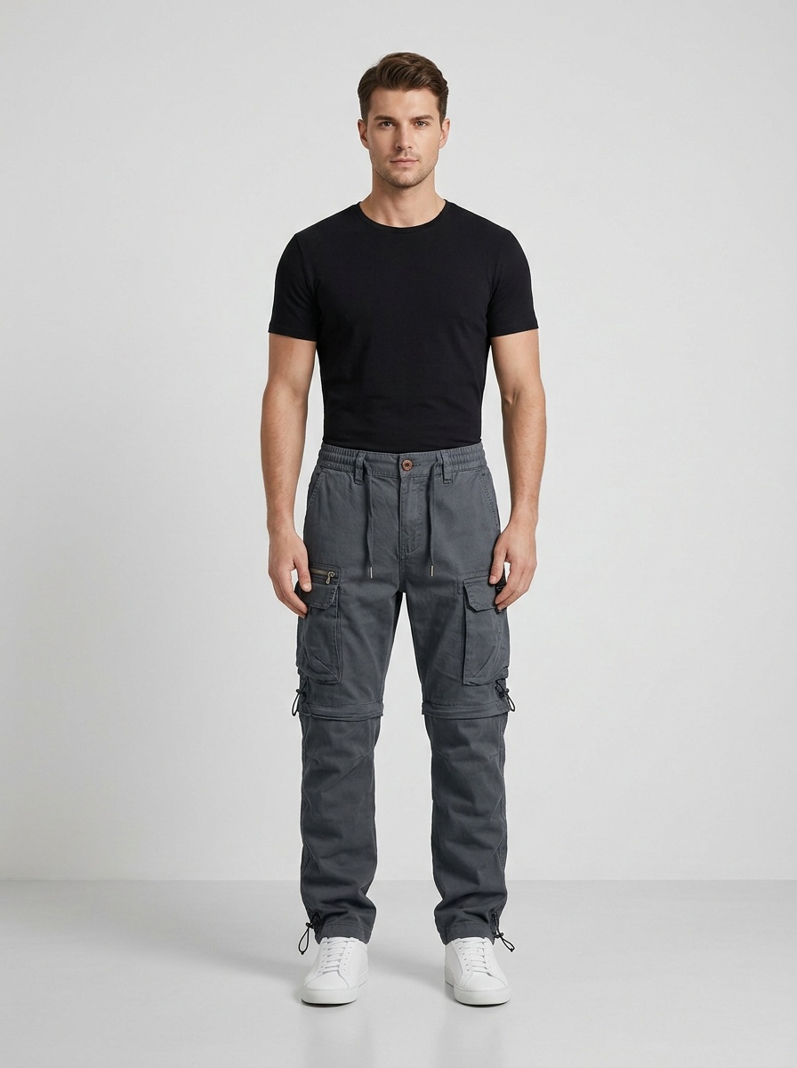Straight Leg Loose Fit High Street Outdoor Men's Cargo Pants for Casual Wear