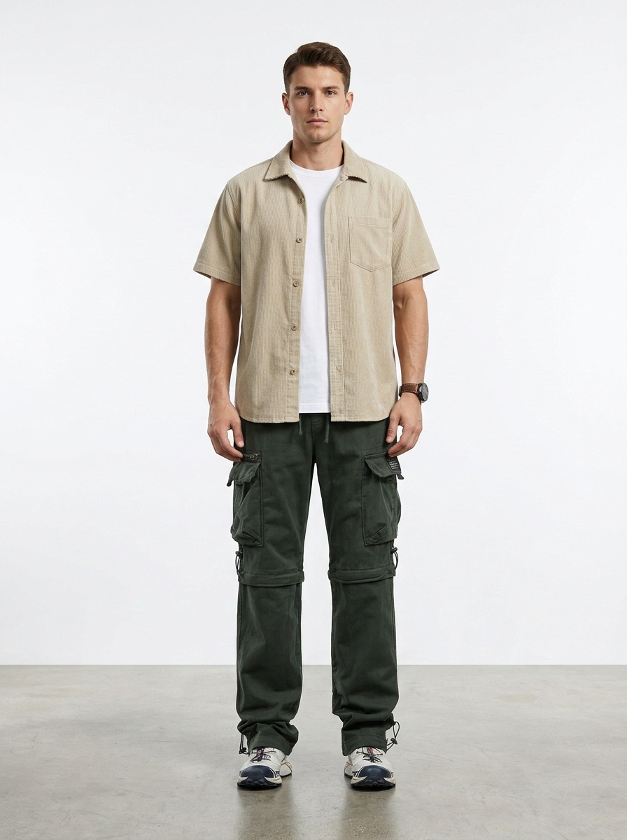 Straight Leg Loose Fit High Street Outdoor Men's Cargo Pants for Casual Wear