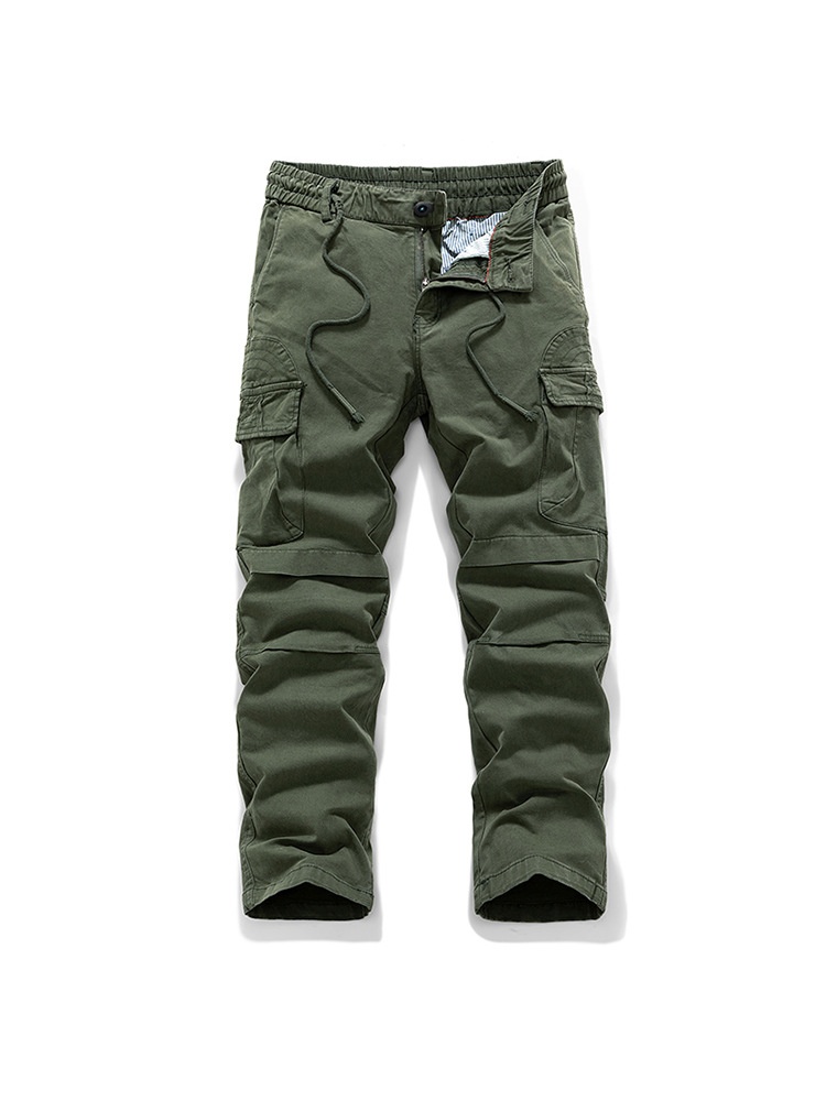 Straight Fit Tactical Multi-Pocket Men's Cargo Pants for Outdoor Casual Wear