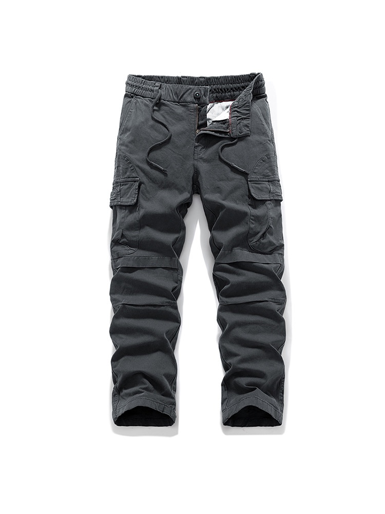 Straight Fit Tactical Multi-Pocket Men's Cargo Pants for Outdoor Casual Wear