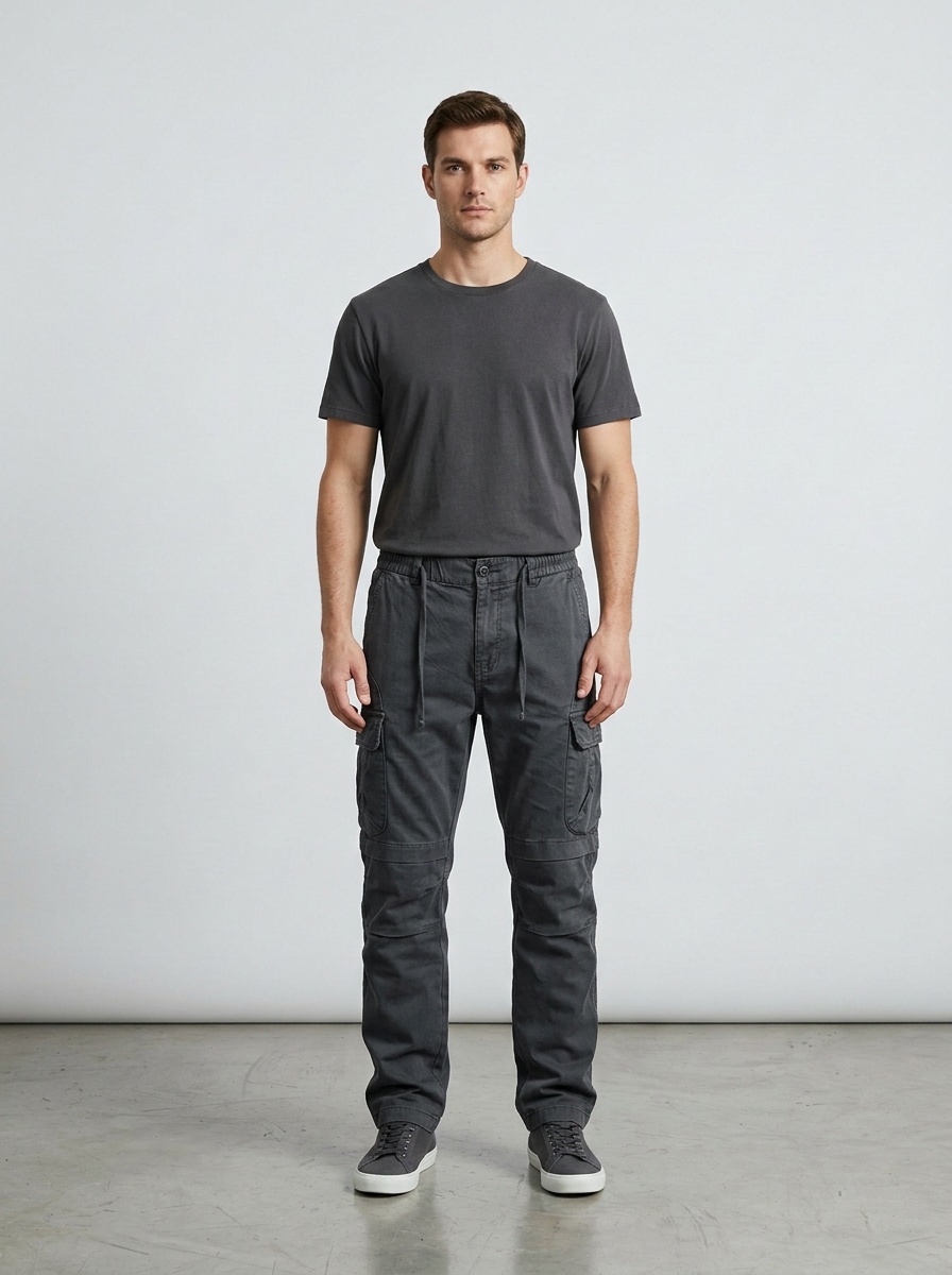 Straight Fit Tactical Multi-Pocket Men's Cargo Pants for Outdoor Casual Wear