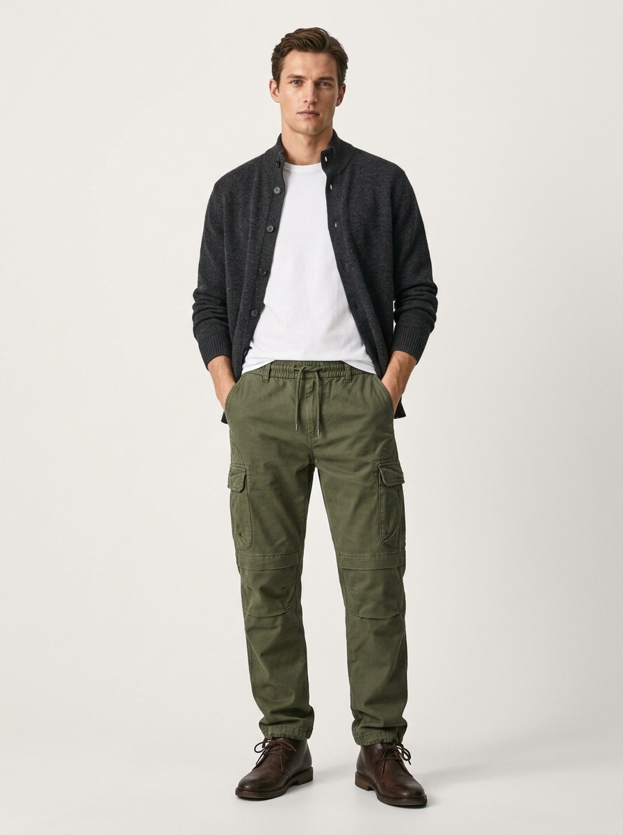 Straight Fit Tactical Multi-Pocket Men's Cargo Pants for Outdoor Casual Wear