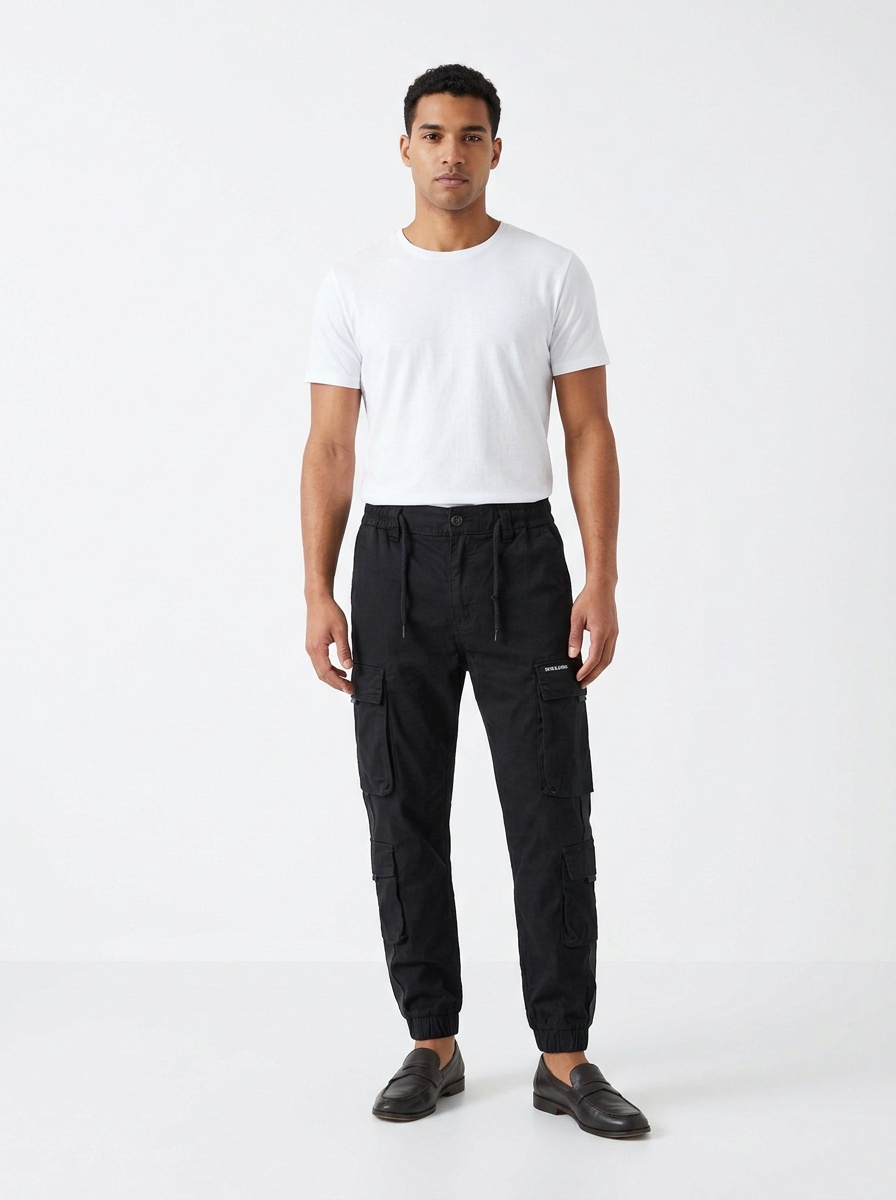 Retro High Street Tapered Men's Cargo Pants for Outdoor Athletic Wear