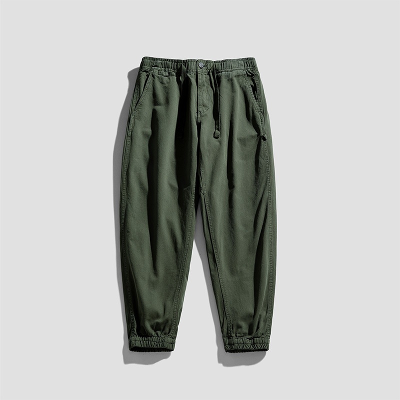 Vintage-Inspired Loose Fit Cuffed Men's Cargo Pants for Casual Sports Wear