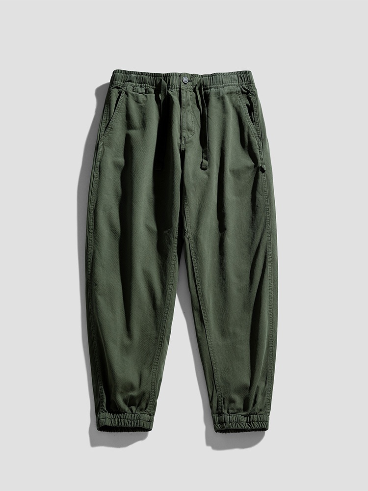 Vintage-Inspired Loose Fit Cuffed Men's Cargo Pants for Casual Sports Wear