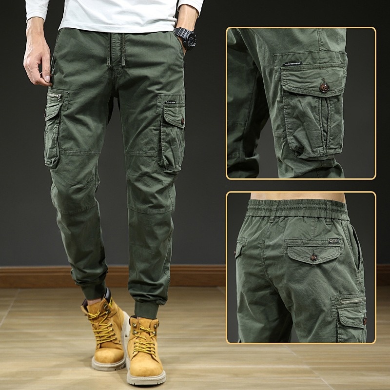 Tapered Fit Versatile Men's Cargo Pants for Casual Athletic Wear