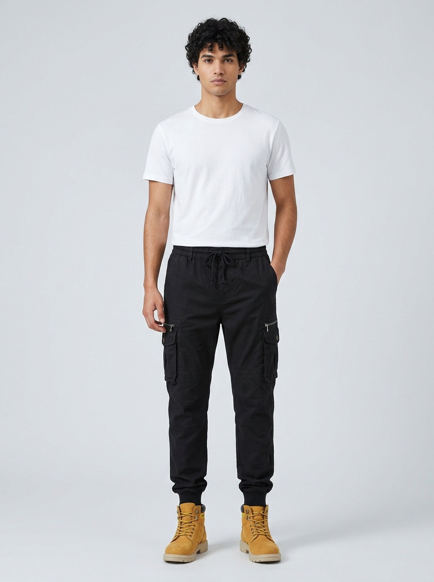 Tapered Fit Versatile Men's Cargo Pants for Casual Athletic Wear