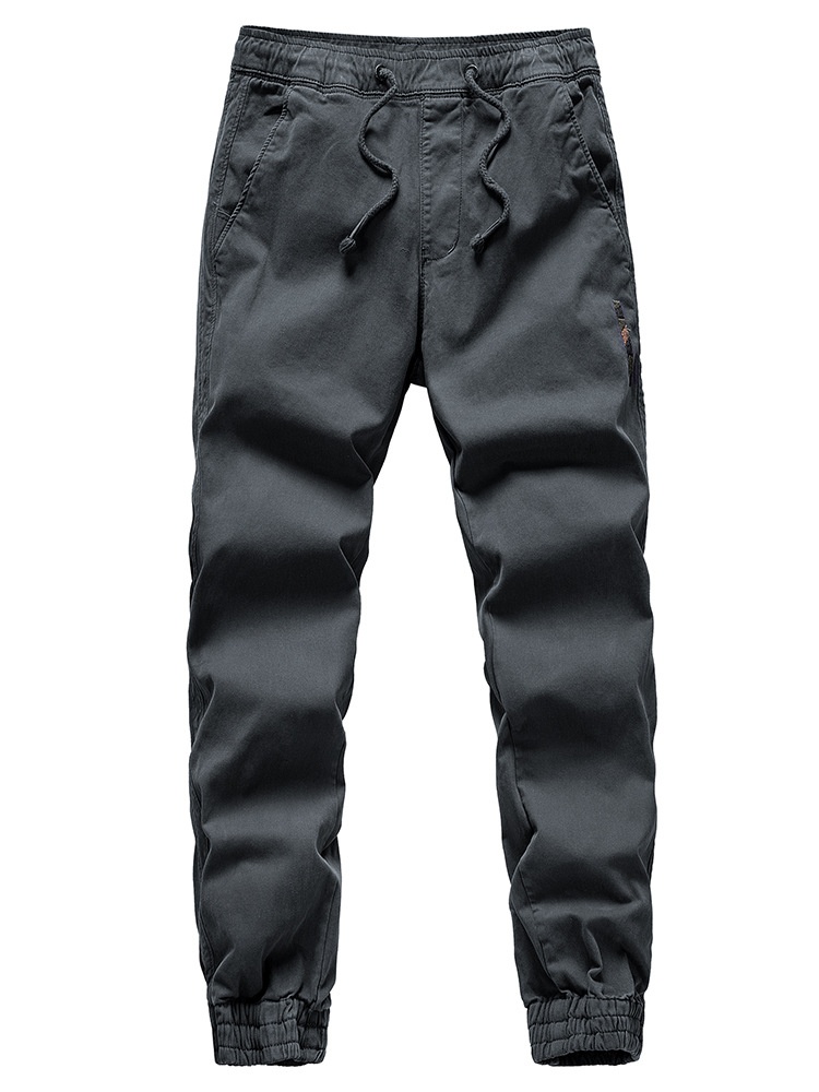 Vintage-Inspired Minimalist Tapered Men's Cargo Pants for Athletic Casual Wear