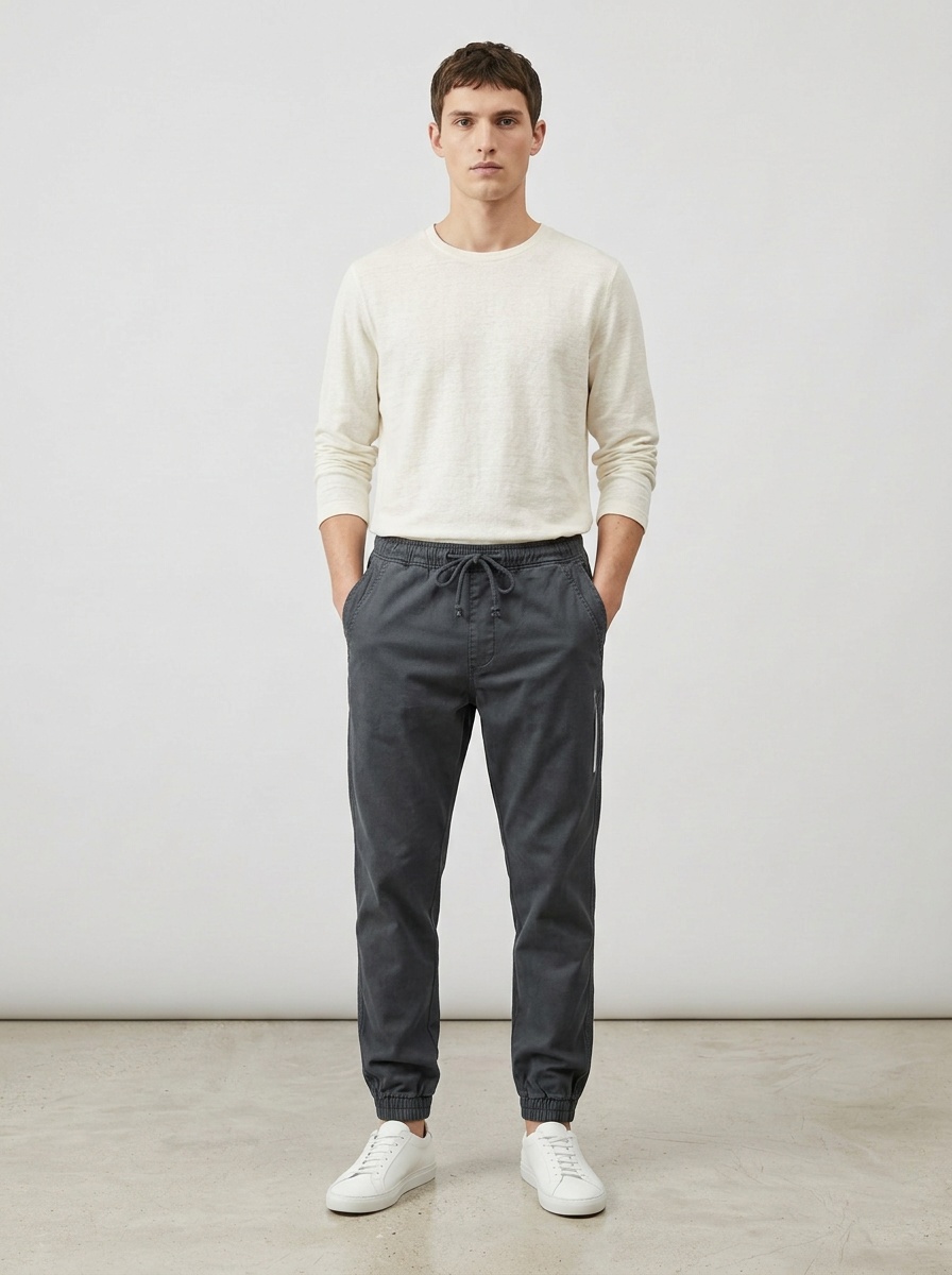 Vintage-Inspired Minimalist Tapered Men's Cargo Pants for Athletic Casual Wear