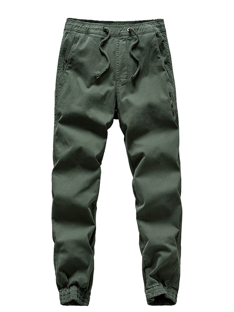 Vintage-Inspired Minimalist Tapered Men's Cargo Pants for Athletic Casual Wear