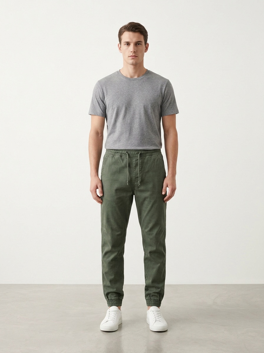 Vintage-Inspired Minimalist Tapered Men's Cargo Pants for Athletic Casual Wear