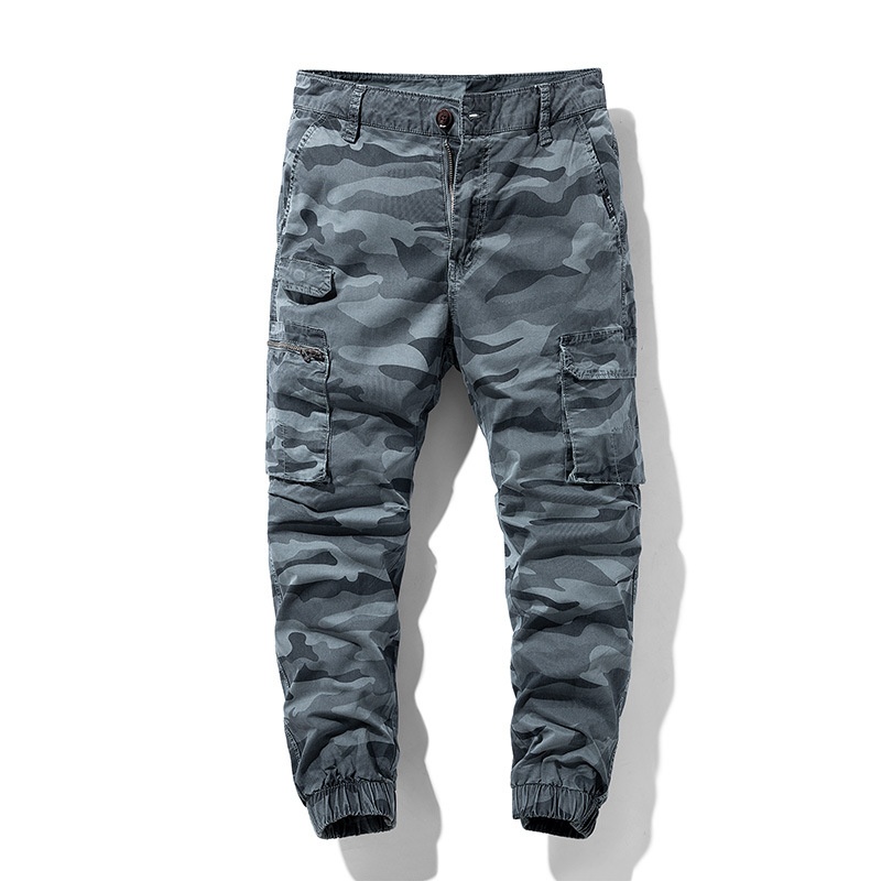 Tapered Stretch Camouflage Multi-Pocket Men's Cargo Pants for Casual Outdoor Wear