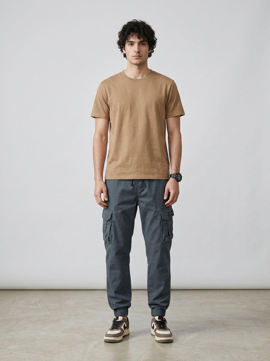 Vintage Stretch Fit Tapered Men's Cargo Pants for Casual Wear