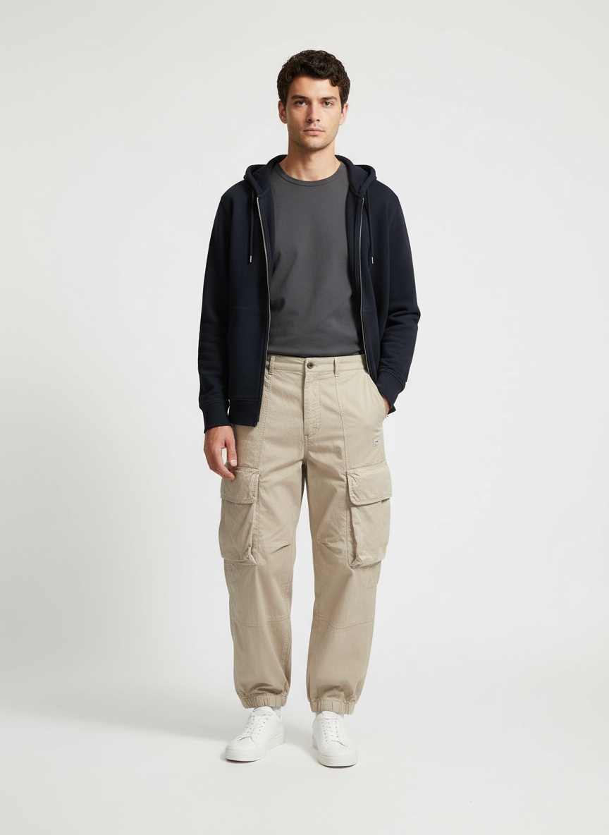 Tapered Fit Trendy Men's Cargo Pants for Casual Streetwear