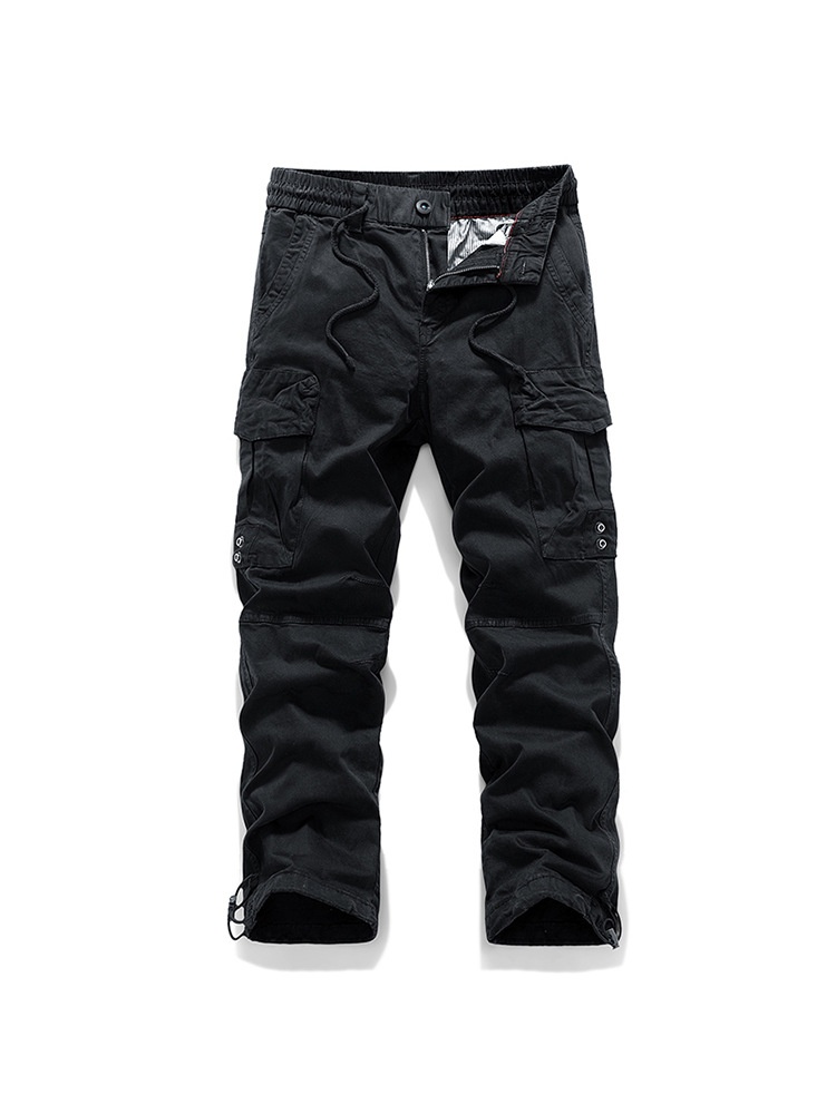 Straight Leg Multi-Pocket Men's Cargo Pants for Casual Athletic Wear