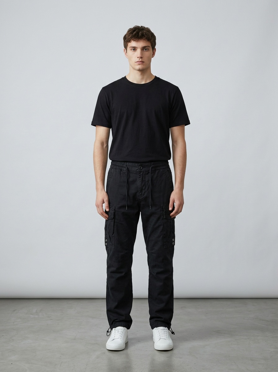 Straight Leg Multi-Pocket Men's Cargo Pants for Casual Athletic Wear