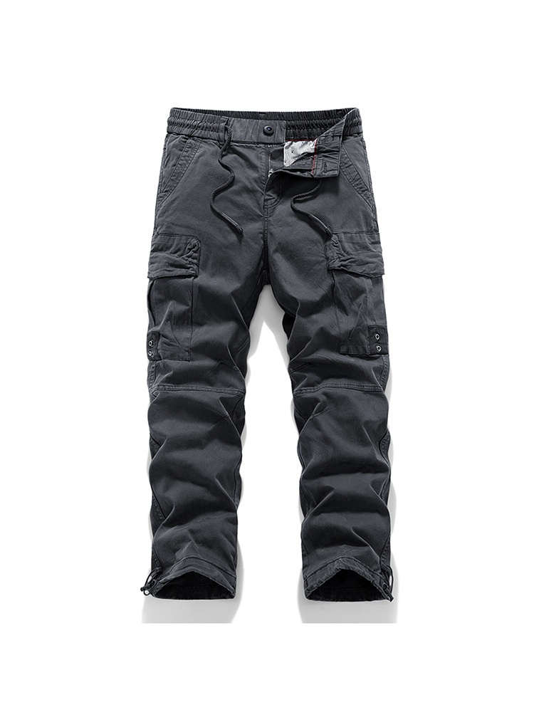 Straight Leg Multi-Pocket Men's Cargo Pants for Casual Athletic Wear