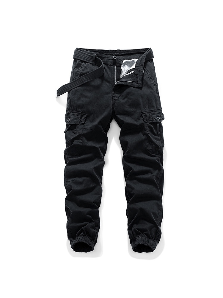 High Street Cargo broek met meerdere zakken en omslag voor heren, geschikt voor een duurzame en casual look.