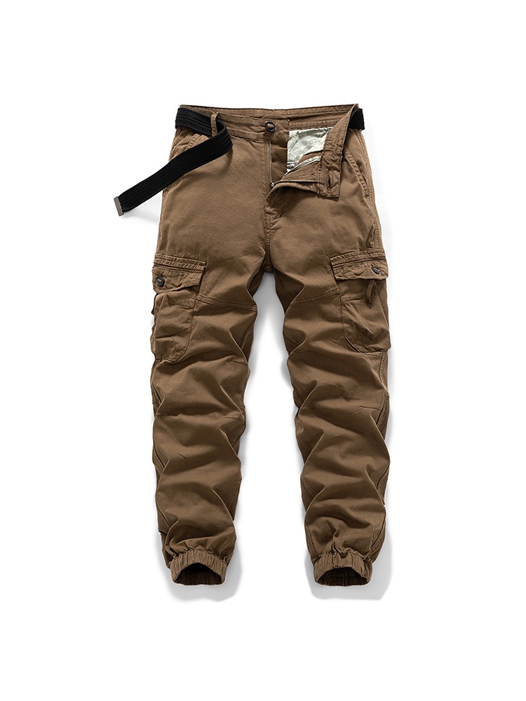 High Street Cargo broek met meerdere zakken en omslag voor heren, geschikt voor een duurzame en casual look.
