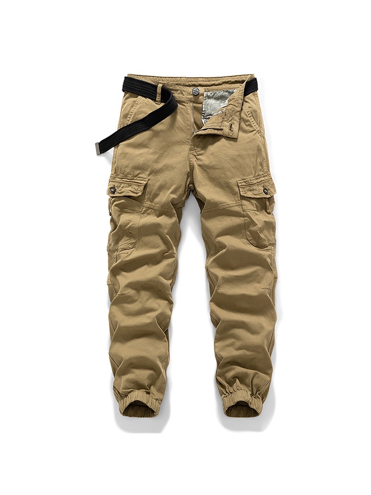 High Street Cargo broek met meerdere zakken en omslag voor heren, geschikt voor een duurzame en casual look.
