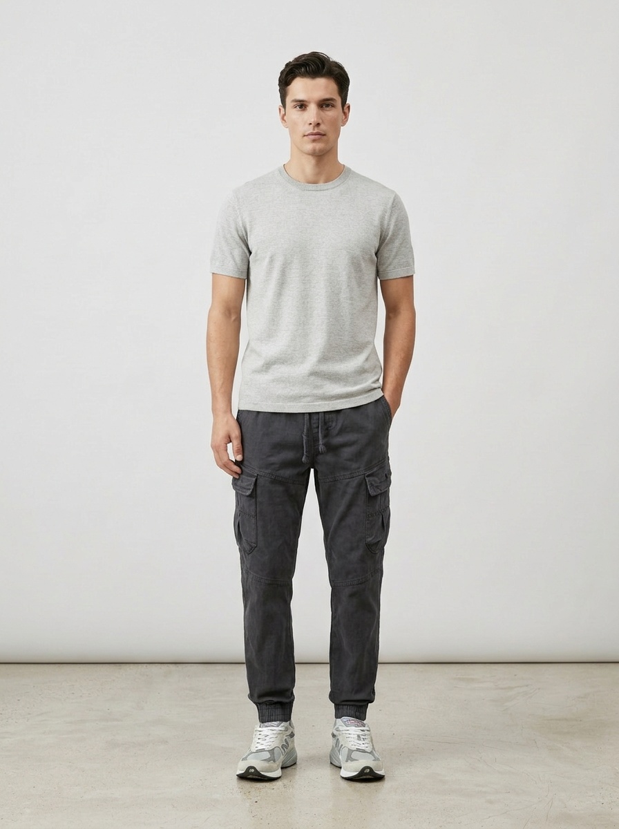 Relaxed Fit Multi-Pocket Men's Cargo Pants for Outdoor Hiking and Casual Wear