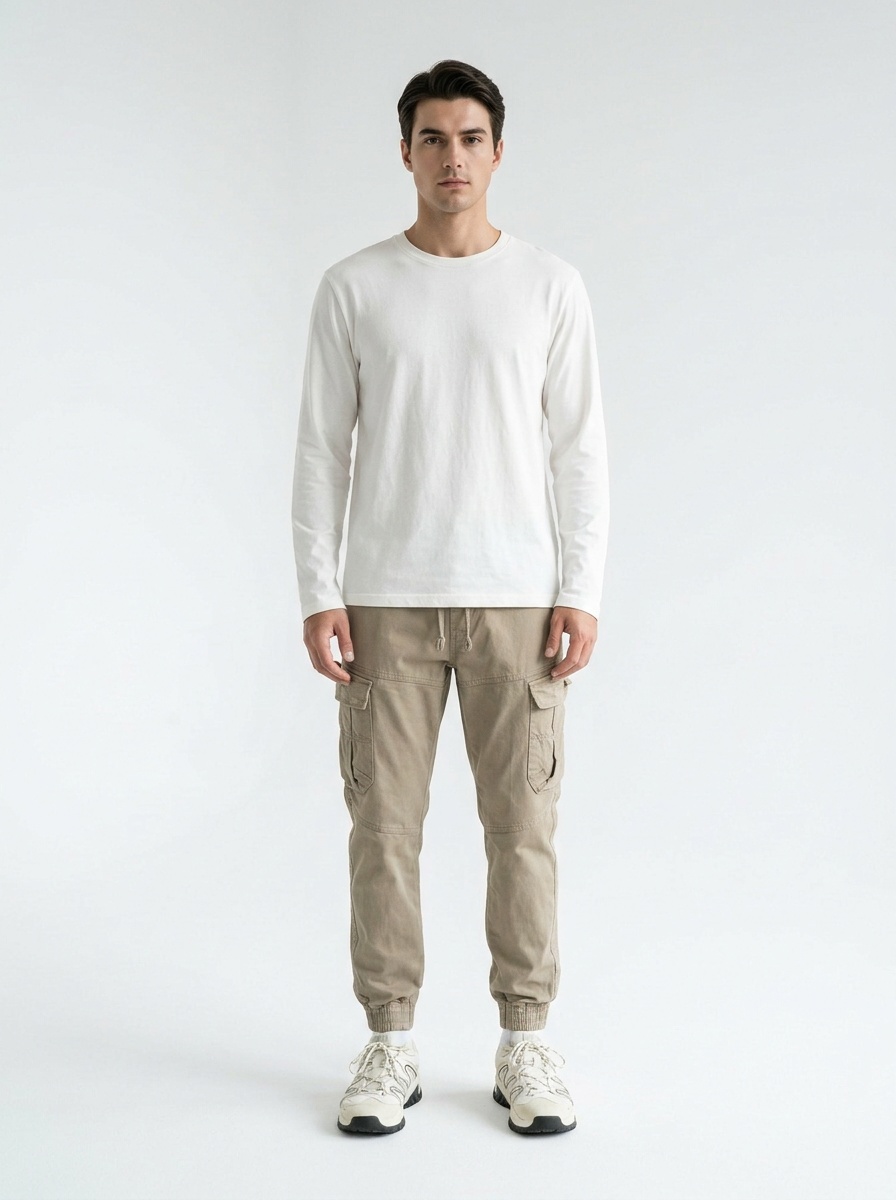 Relaxed Fit Multi-Pocket Men's Cargo Pants for Outdoor Hiking and Casual Wear