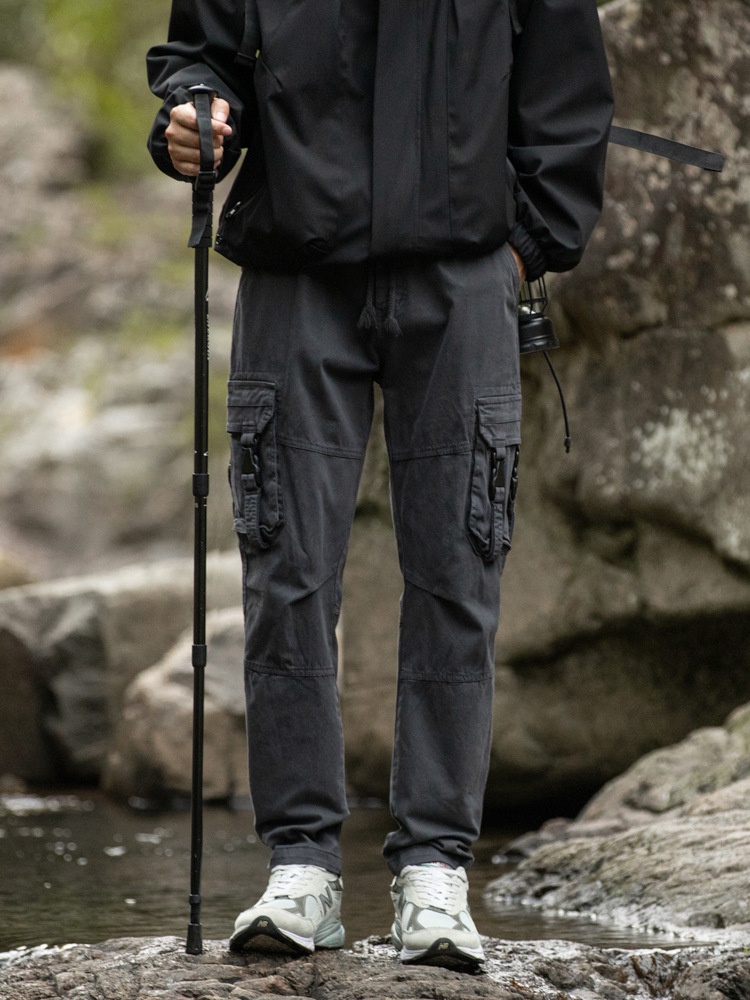 Straight Leg Multi-Pocket Men's Cargo Pants for Outdoor Hiking and Casual Wear