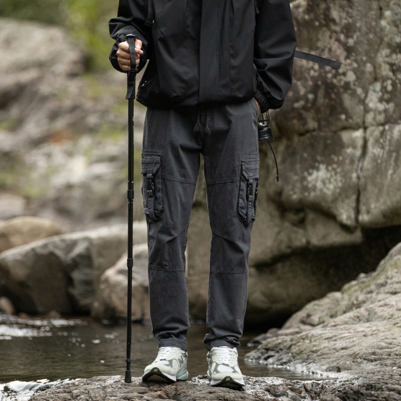 Straight Leg Multi-Pocket Men's Cargo Pants for Outdoor Hiking and Casual Wear