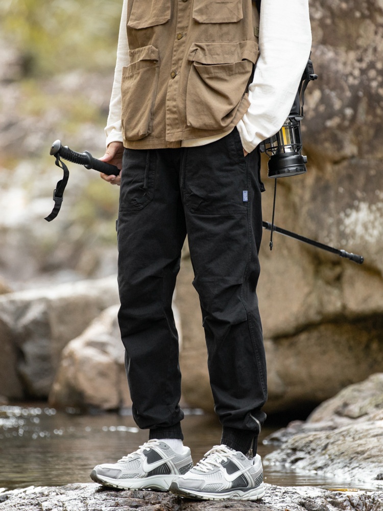 Relaxed Fit Vintage Men's Cargo Pants for Outdoor Casual Wear