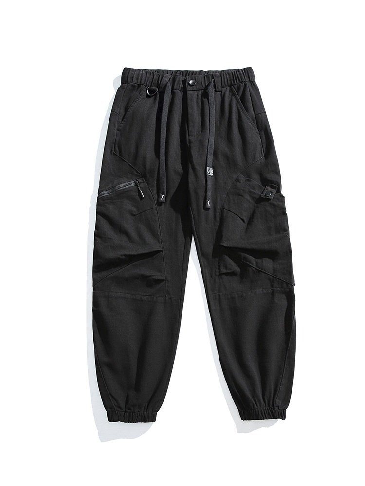 Vintage Inspired Multi-Pocket Cuffed Men's Cargo Pants for Casual Sports Wear