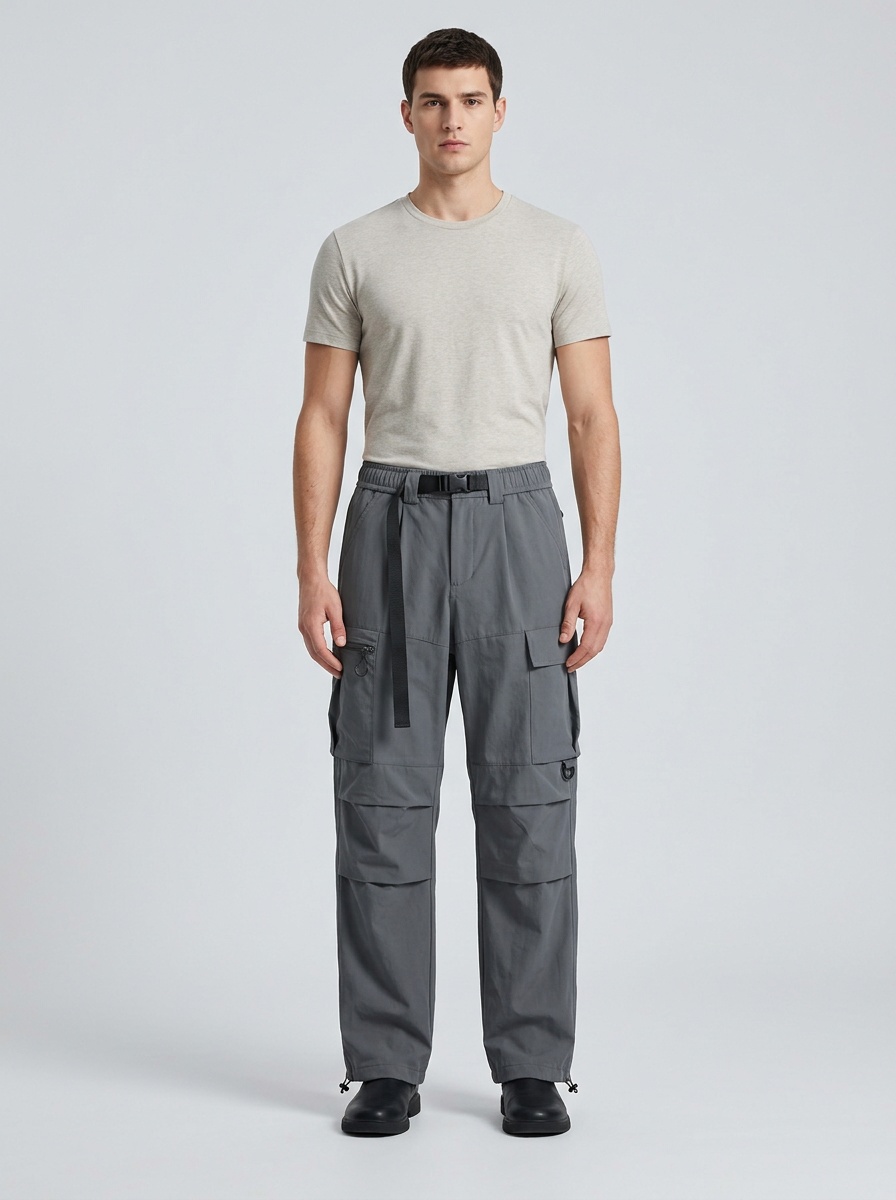 Functional Wide-Leg Multi-Pocket Men's Cargo Pants for Casual Wear
