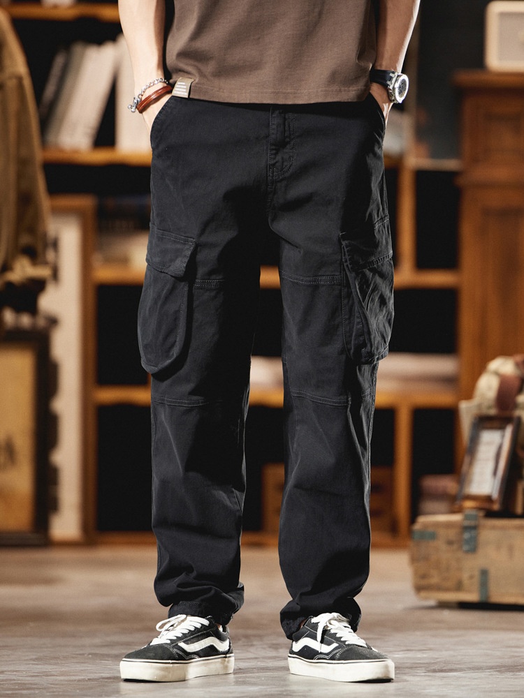 Straight Leg Multi-Pocket Loose Fit Men's Cargo Pants for Casual Wear