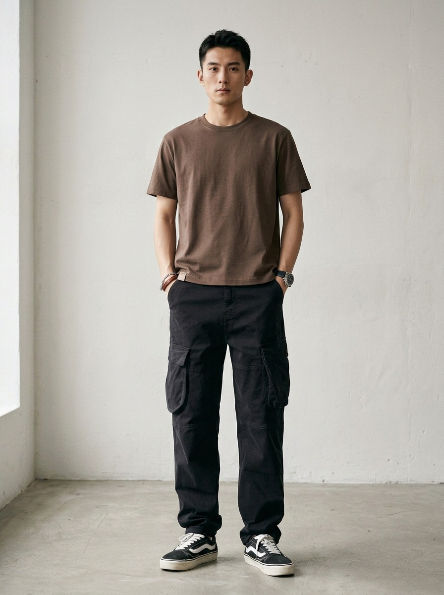 Straight Leg Multi-Pocket Loose Fit Men's Cargo Pants for Casual Wear