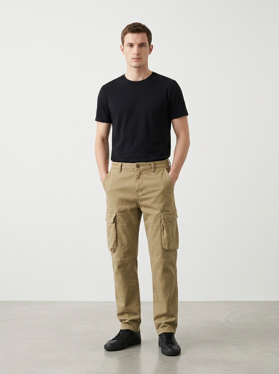 Straight Leg Multi-Pocket Loose Fit Men's Cargo Pants for Casual Wear