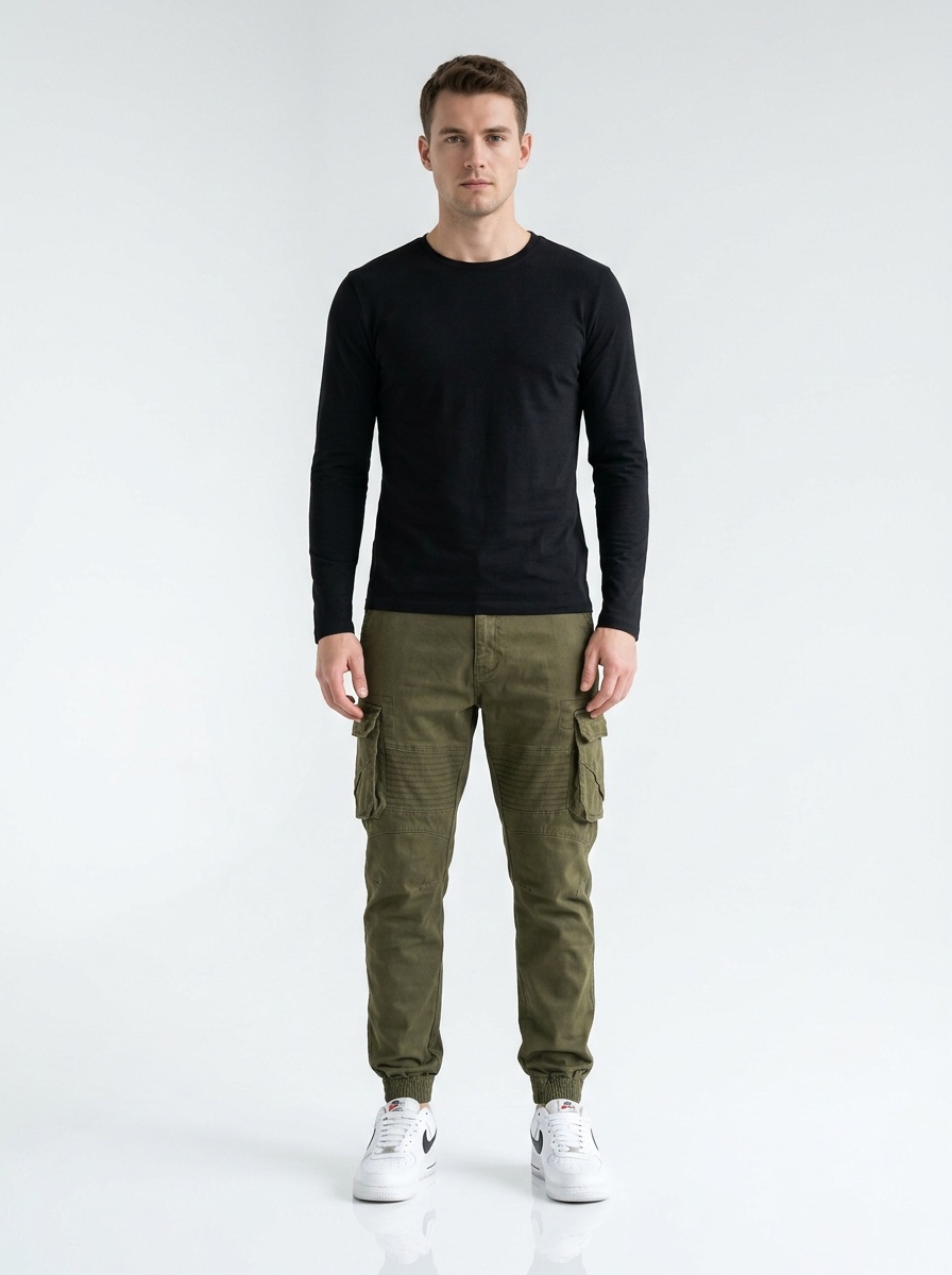 Relaxed Fit Vintage Multi-Pocket Men's Jogger Cargo Pants