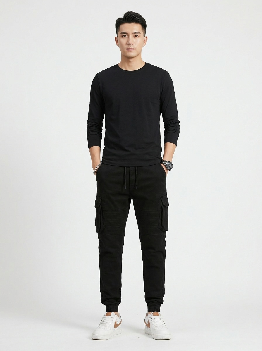 Relaxed Fit Vintage Multi-Pocket Men's Jogger Cargo Pants