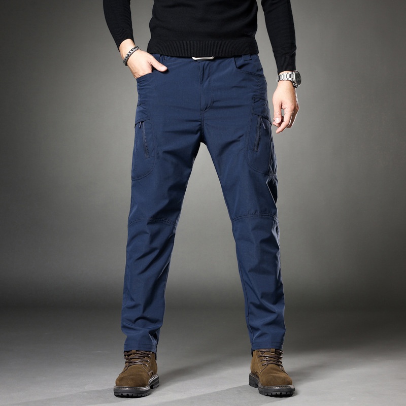 Loose Fit Retro Stretch Men's Cargo Pants with Multi-Pocket Design