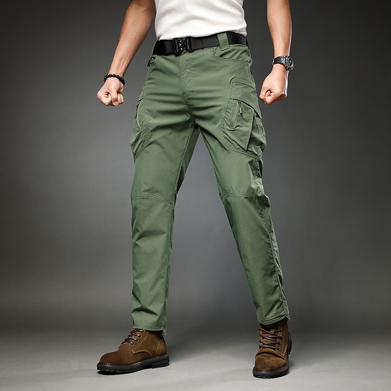Loose Fit Retro Stretch Men's Cargo Pants with Multi-Pocket Design