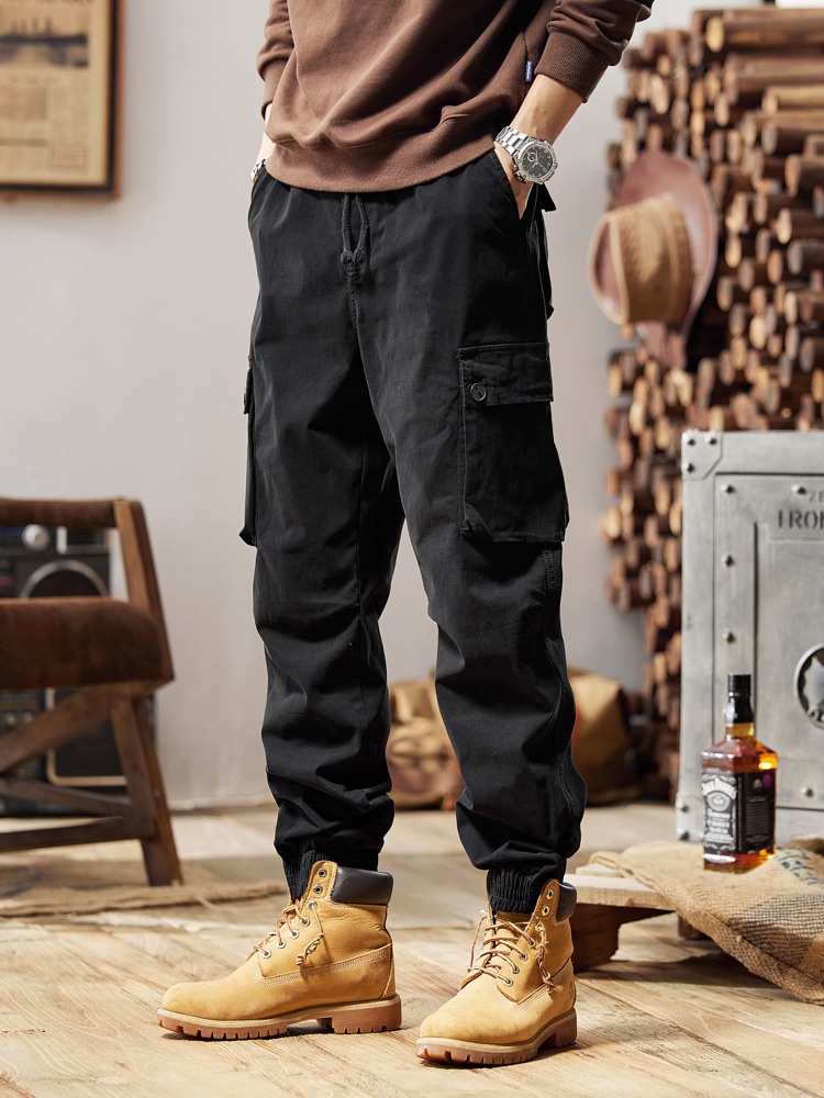 Multi-Pocket Vintage Military Style Men's Cargo Pants for Casual Wear