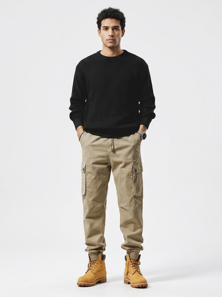 Multi-Pocket Vintage Military Style Men's Cargo Pants for Casual Wear