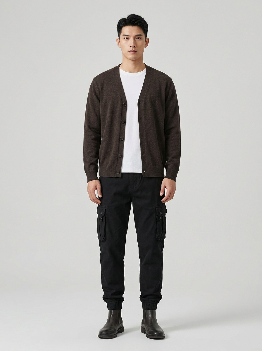 Multi-Pocket Streetwear Tapered Men's Cargo Pants for Casual Outdoor Wear