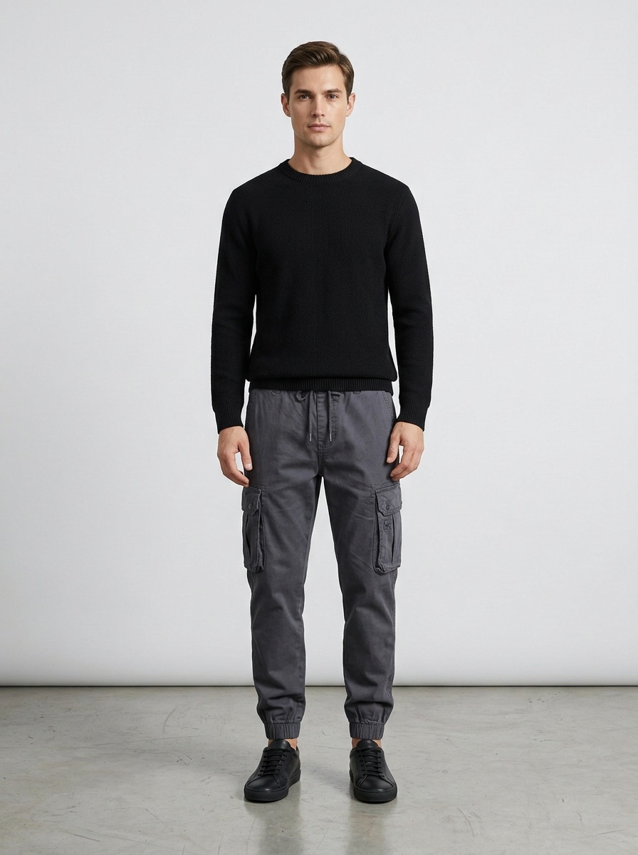 Multi-Pocket Streetwear Tapered Men's Cargo Pants for Casual Outdoor Wear