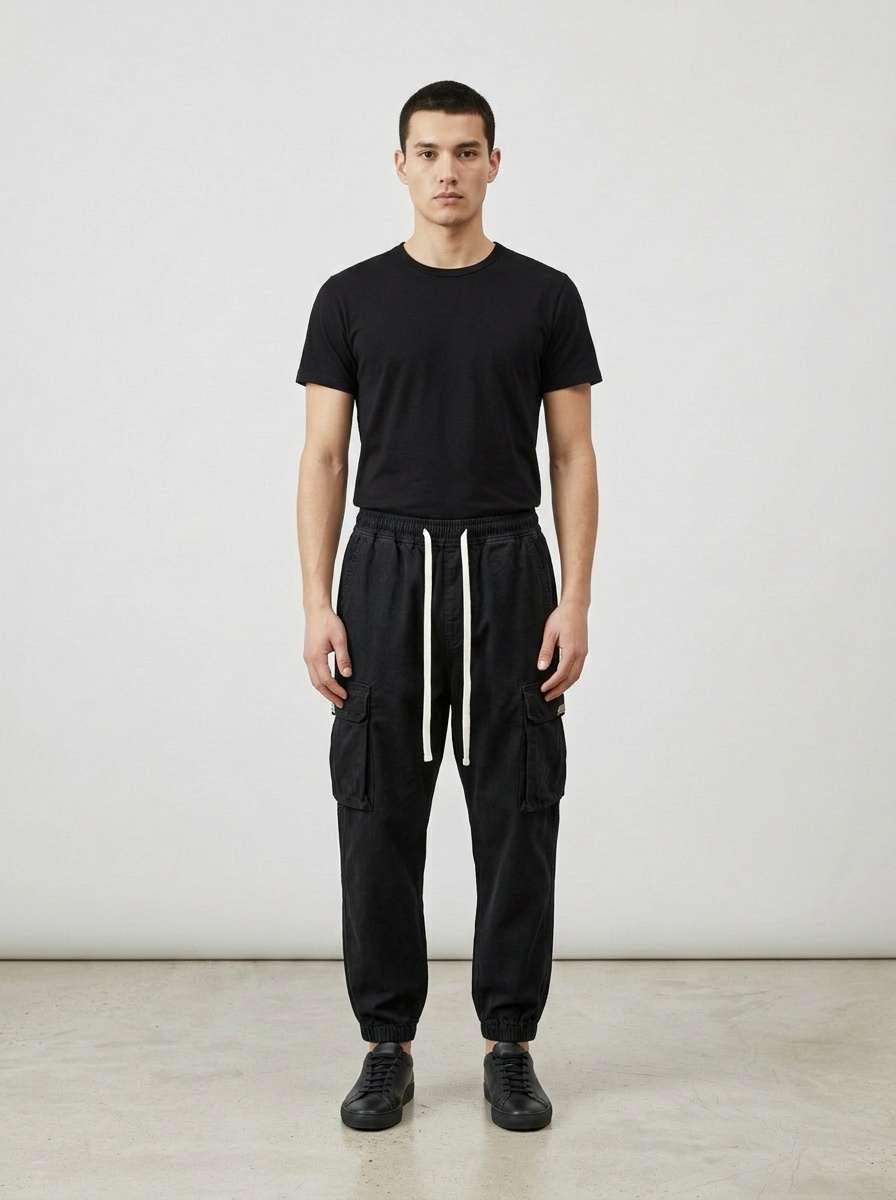 Durable Relaxed Fit Cuffed Men's Cargo Pants for Casual Wear