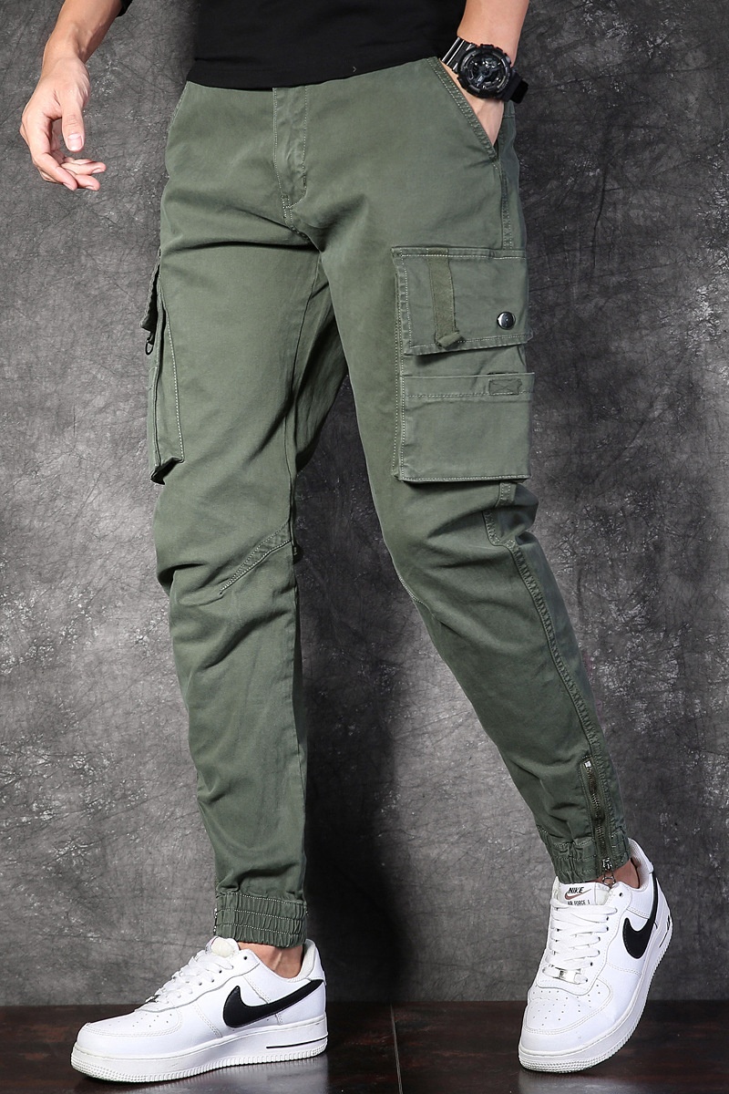 Relaxed Fit Stretch Tapered Men's Cargo Pants for Outdoor Casual Wear