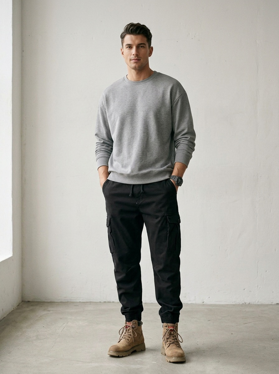 Stretch Fit Retro Men's Cargo Pants for Versatile Outdoor Wear