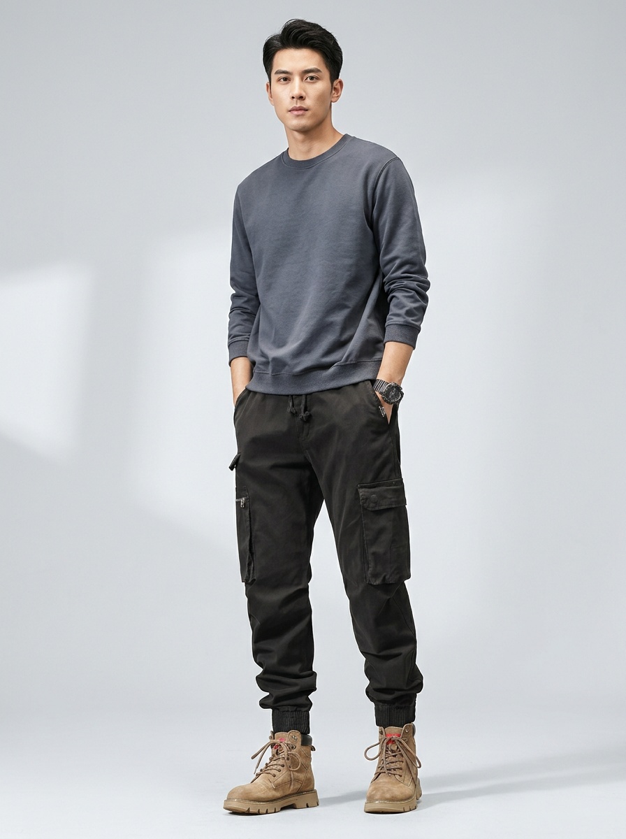 Vintage Outdoor Athletic Tapered Men's Cargo Pants with Stretch Fit