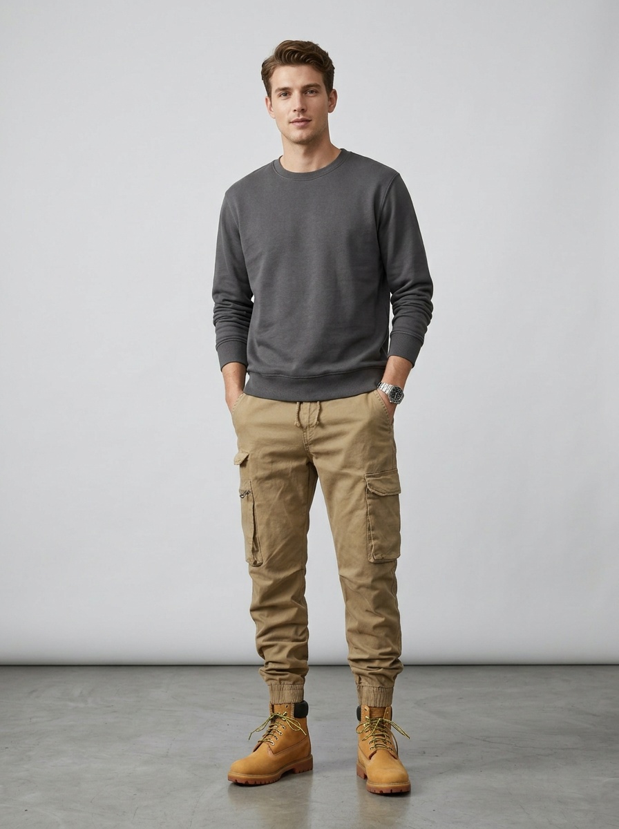 Vintage Outdoor Athletic Tapered Men's Cargo Pants with Stretch Fit