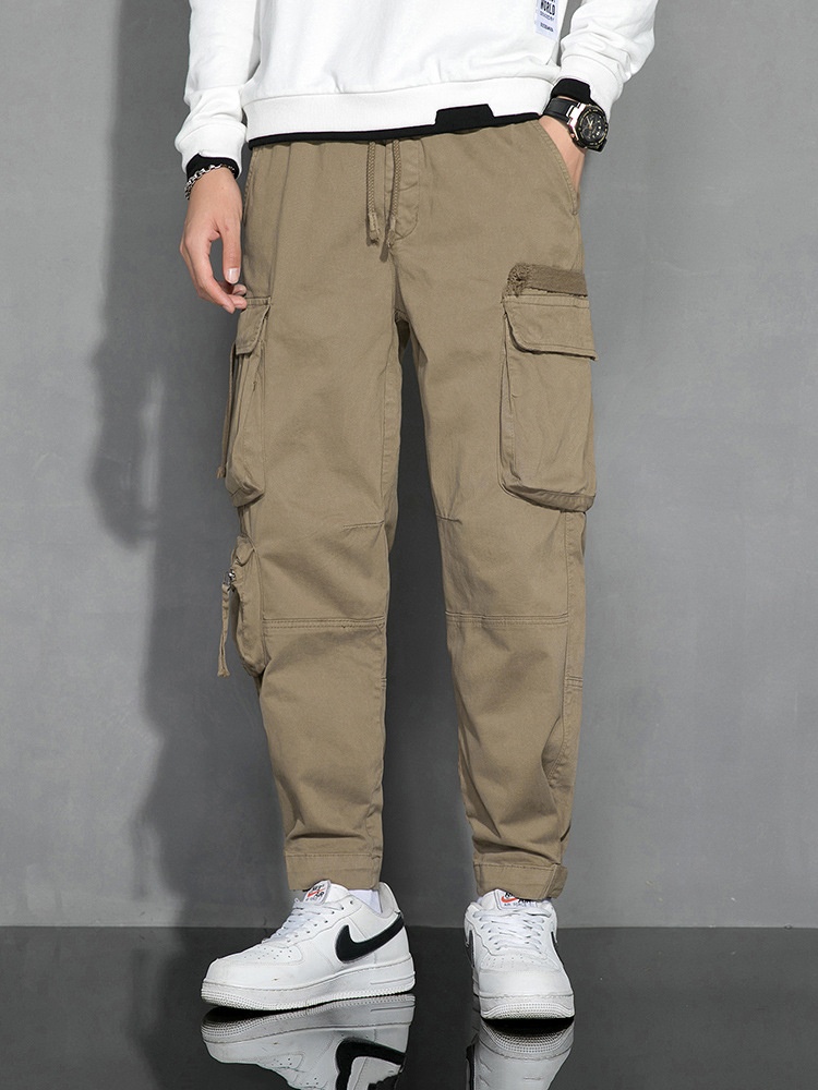 Relaxed Fit Stretch Retro Cuffed Men's Cargo Pants for Casual Athletic Wear